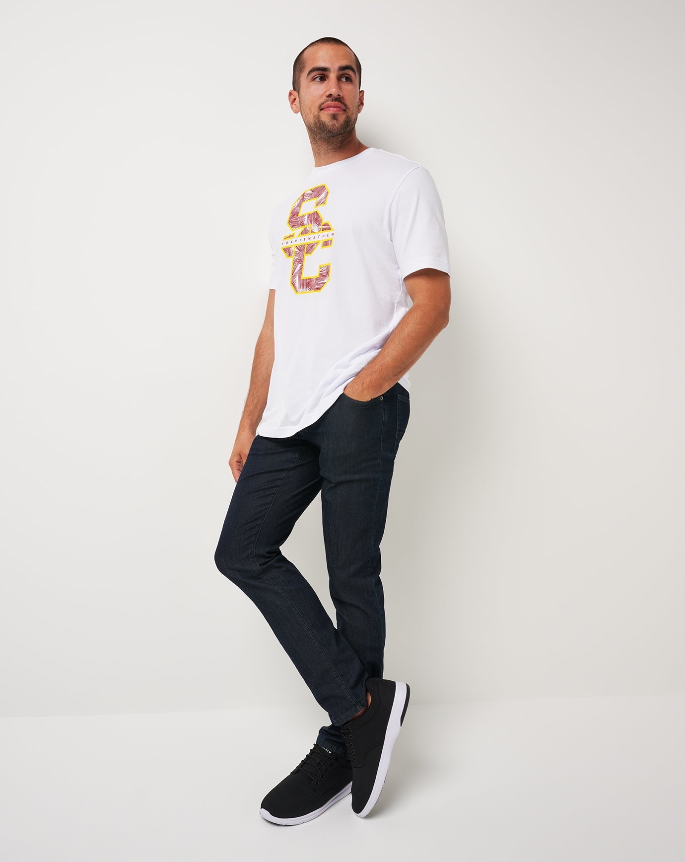 White Travis Mathew USC War Paint Tee