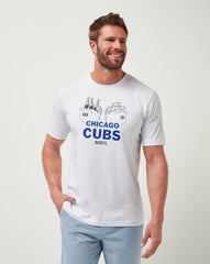 White Travis Mathew Chicago Cubs Strike One Tee