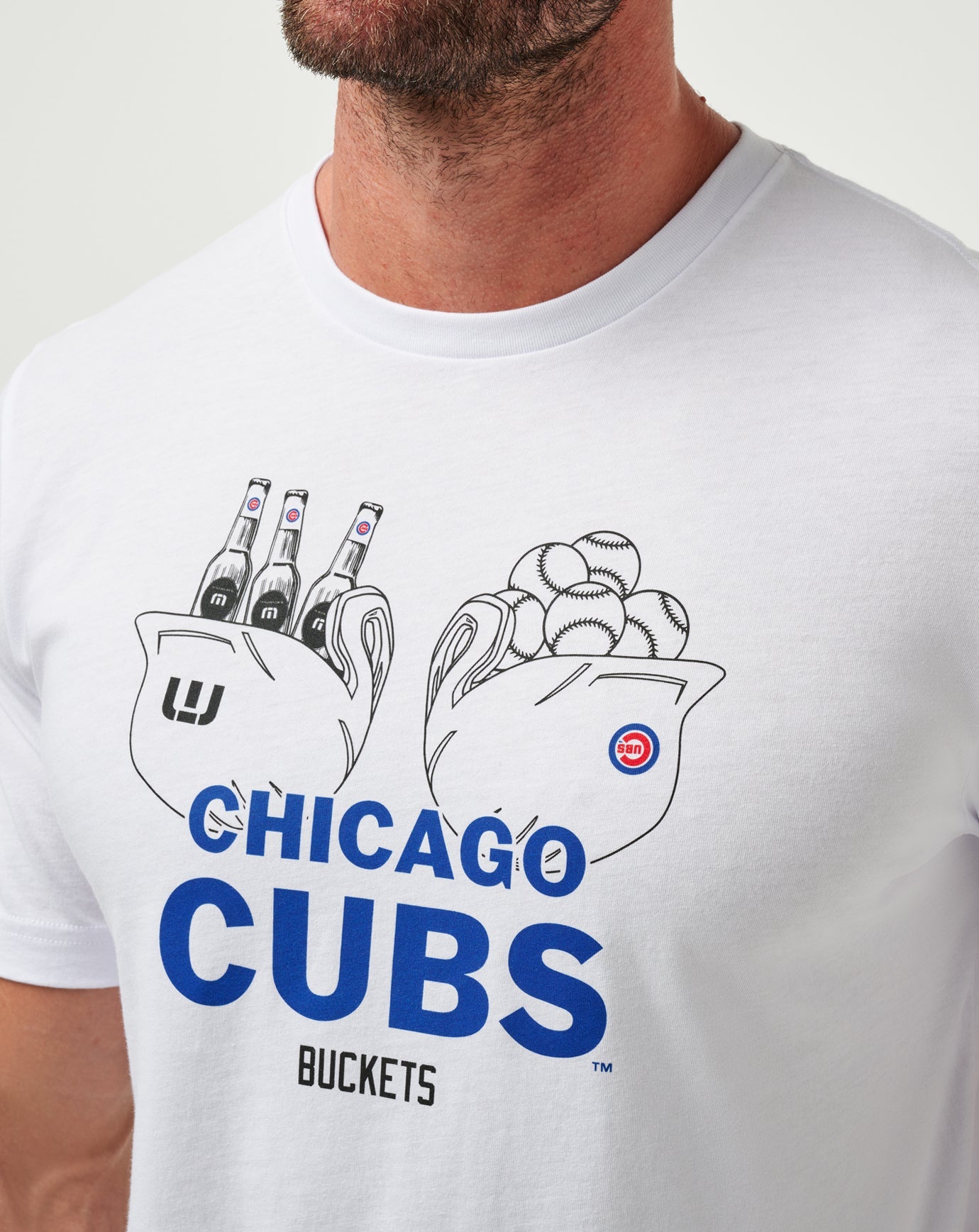 White Travis Mathew Chicago Cubs Strike One Tee