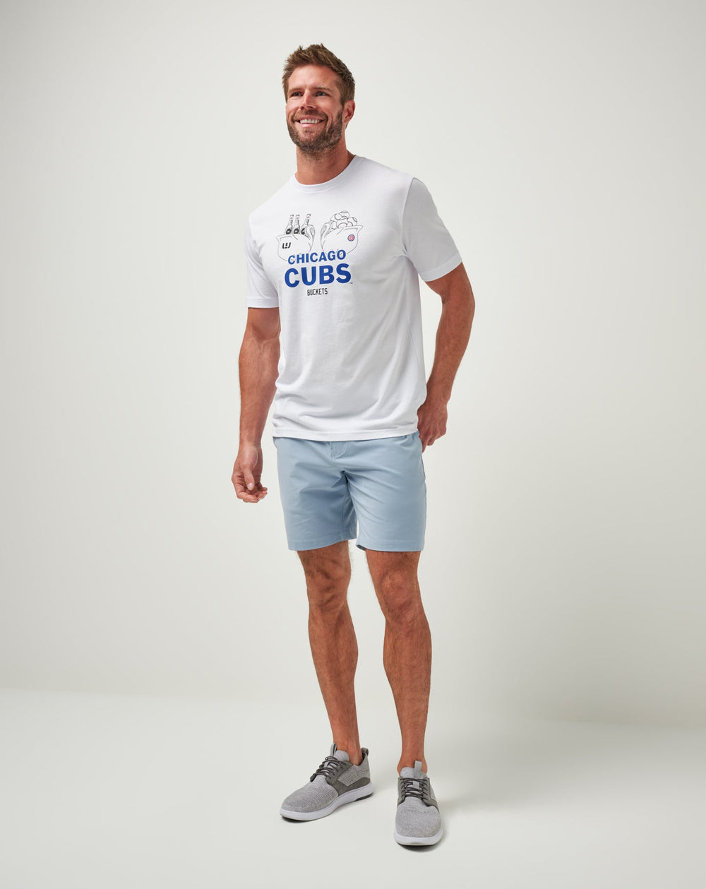 White Travis Mathew Chicago Cubs Strike One Tee