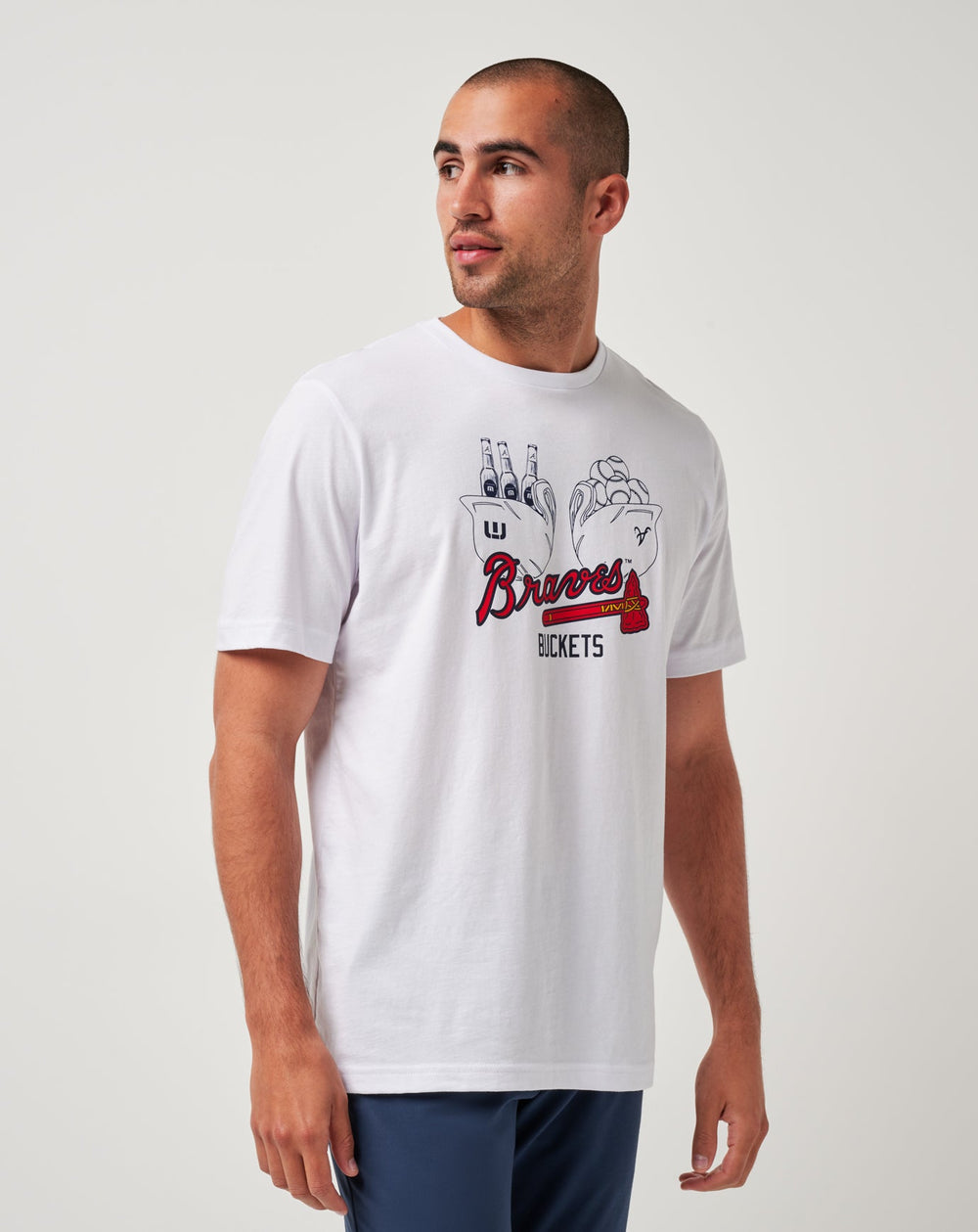 White Travis Mathew Atlanta Braves Strike One Tee