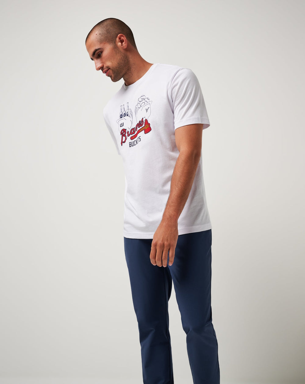 White Travis Mathew Atlanta Braves Strike One Tee