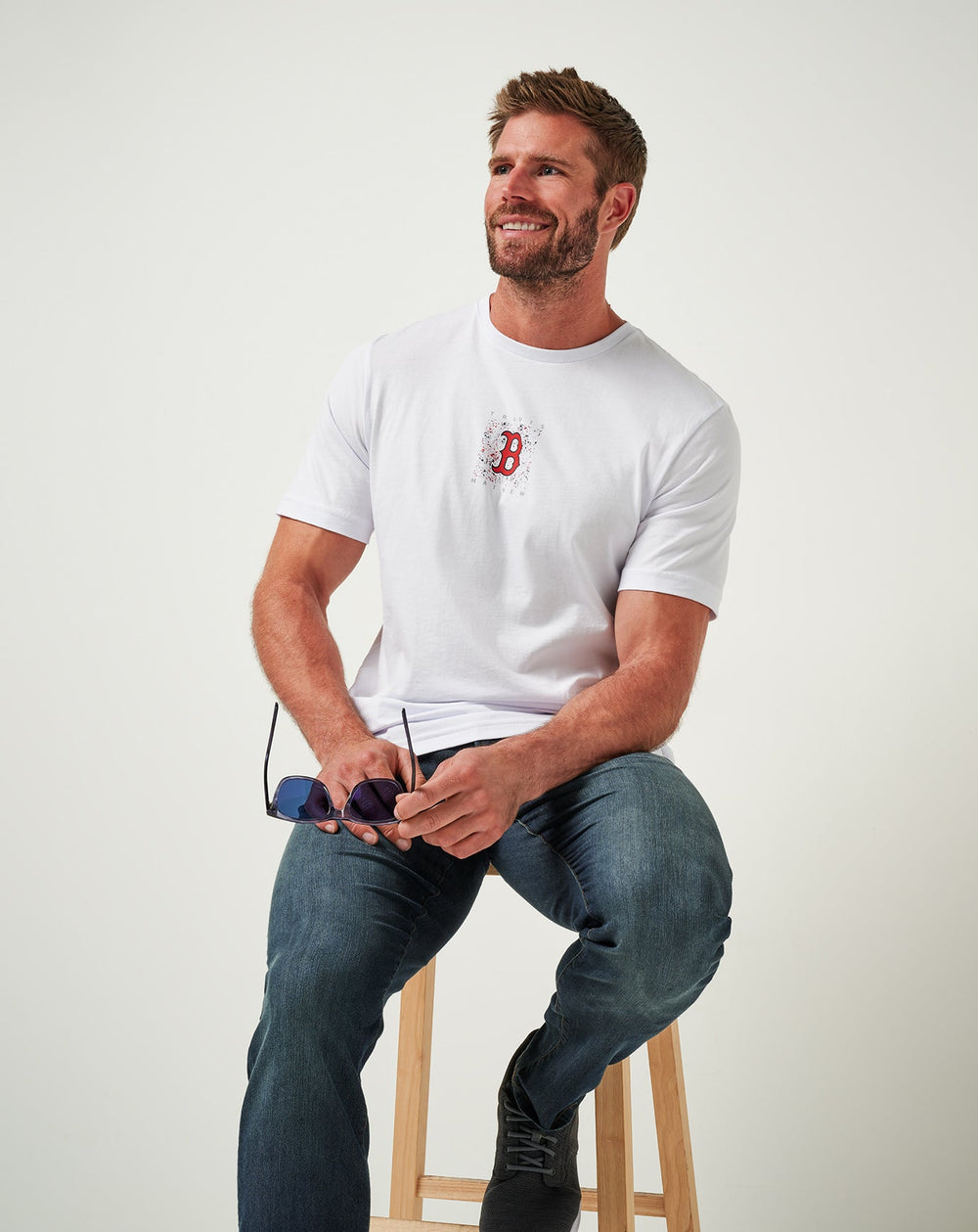 White Travis Mathew Boston Red Sox In The Dugout Tee