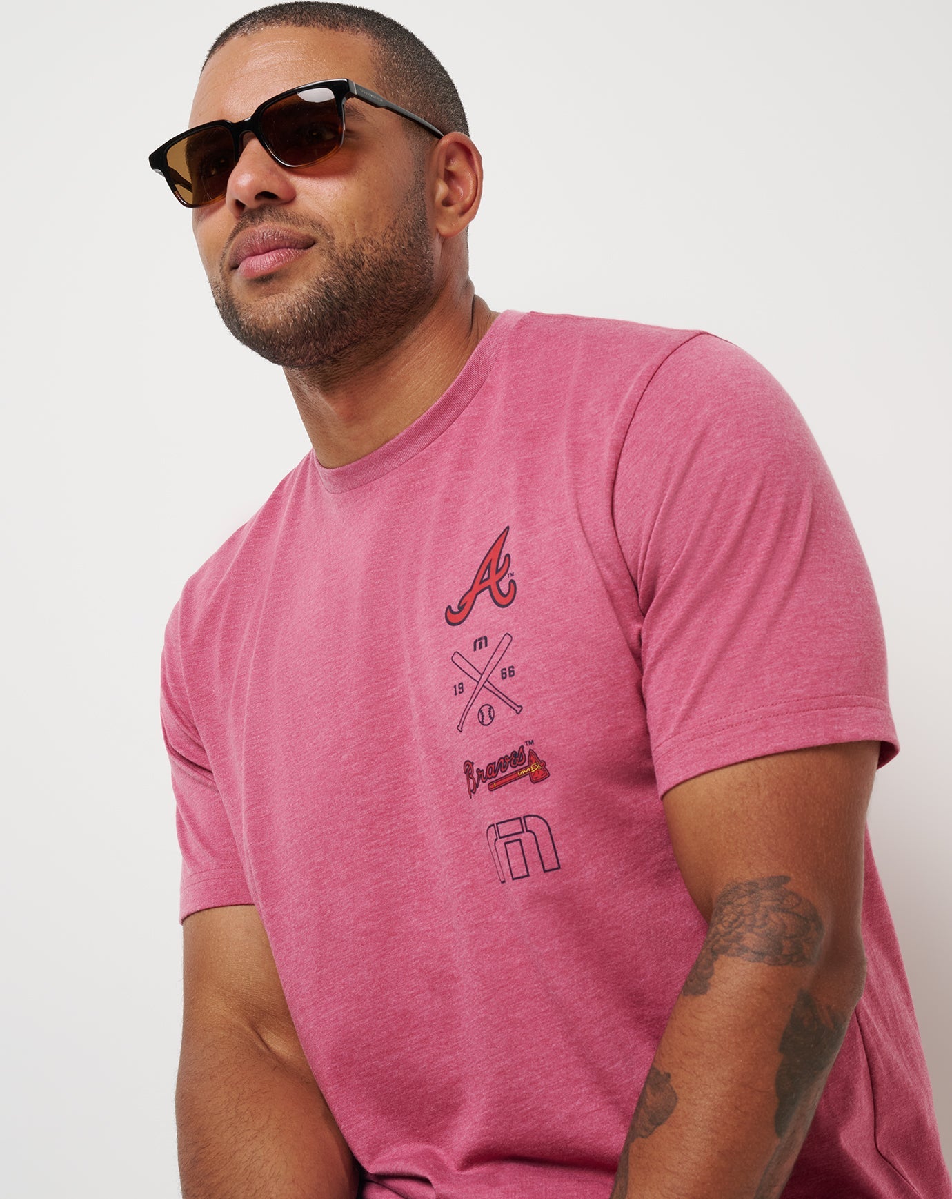 Heather Red Travis Mathew Atlanta Braves Sunset Slam 2.0 Tee