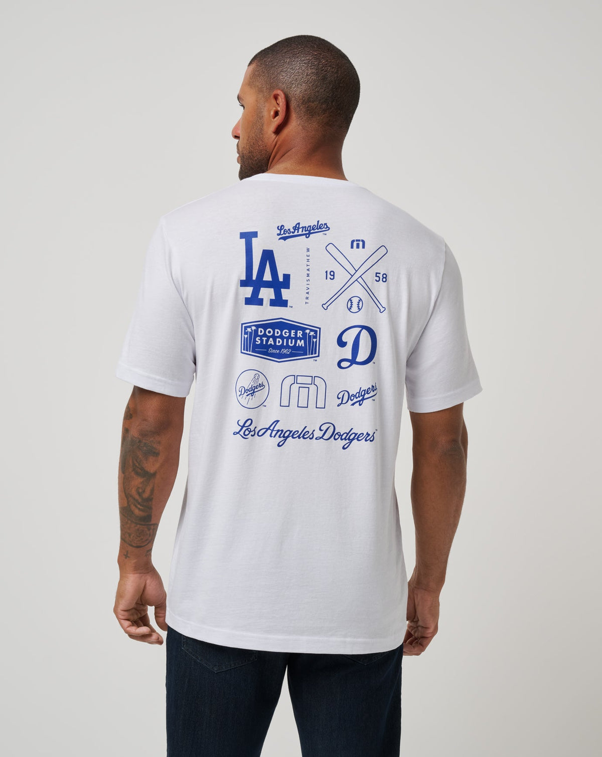 White Travis Mathew Los Angeles Dodgers Friendly Rivalry Tee
