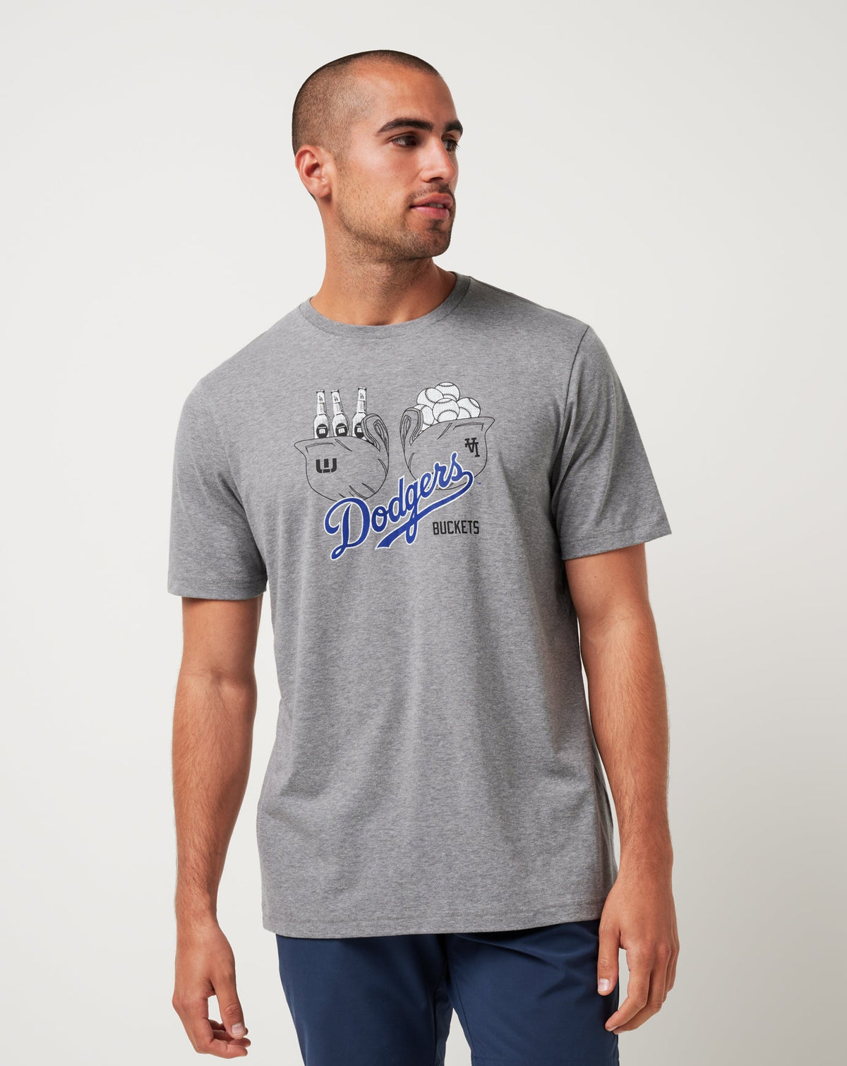 Heather Grey Travis Mathew Los Angeles Dodgers Strike One Tee