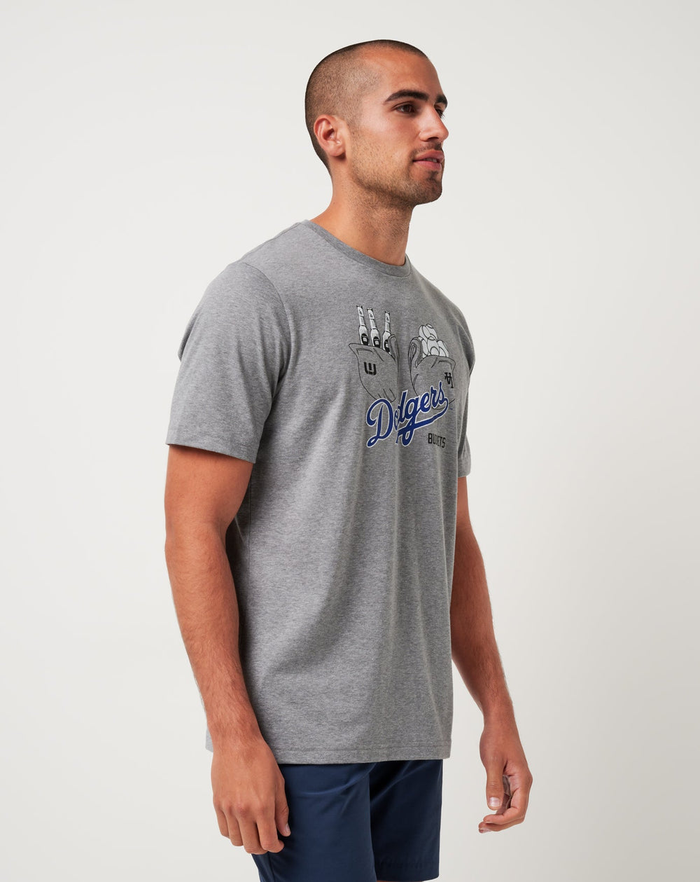 Heather Grey Travis Mathew Los Angeles Dodgers Strike One Tee