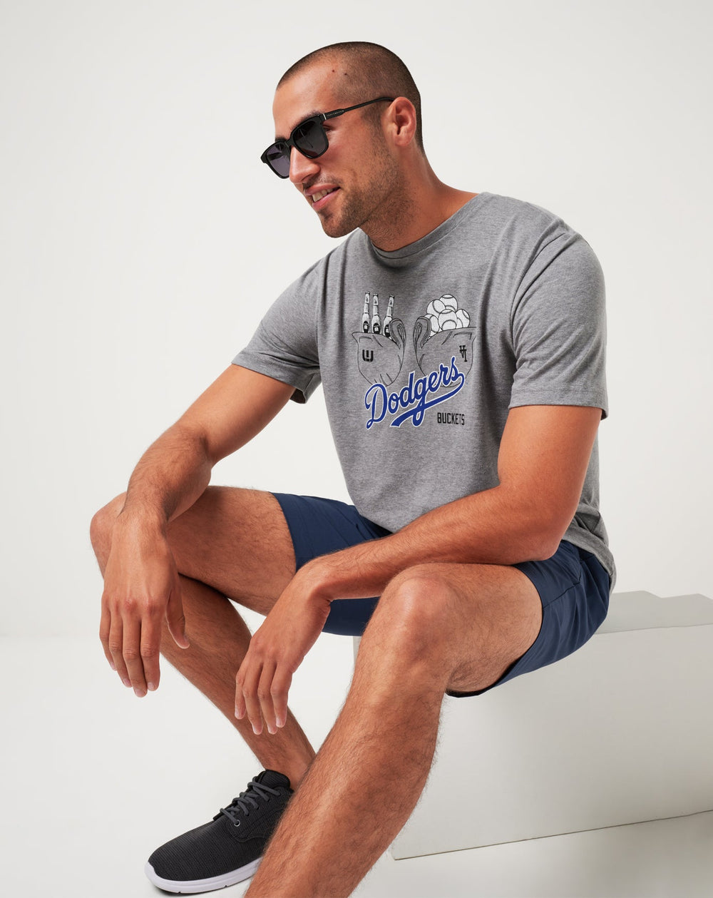 Heather Grey Travis Mathew Los Angeles Dodgers Strike One Tee