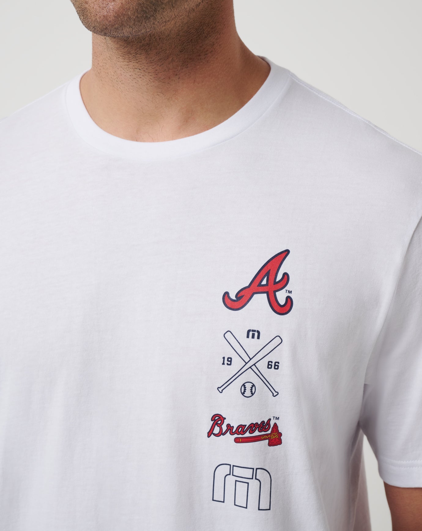 White Travis Mathew Atlanta Braves Sunset Slam 2.0 Tee