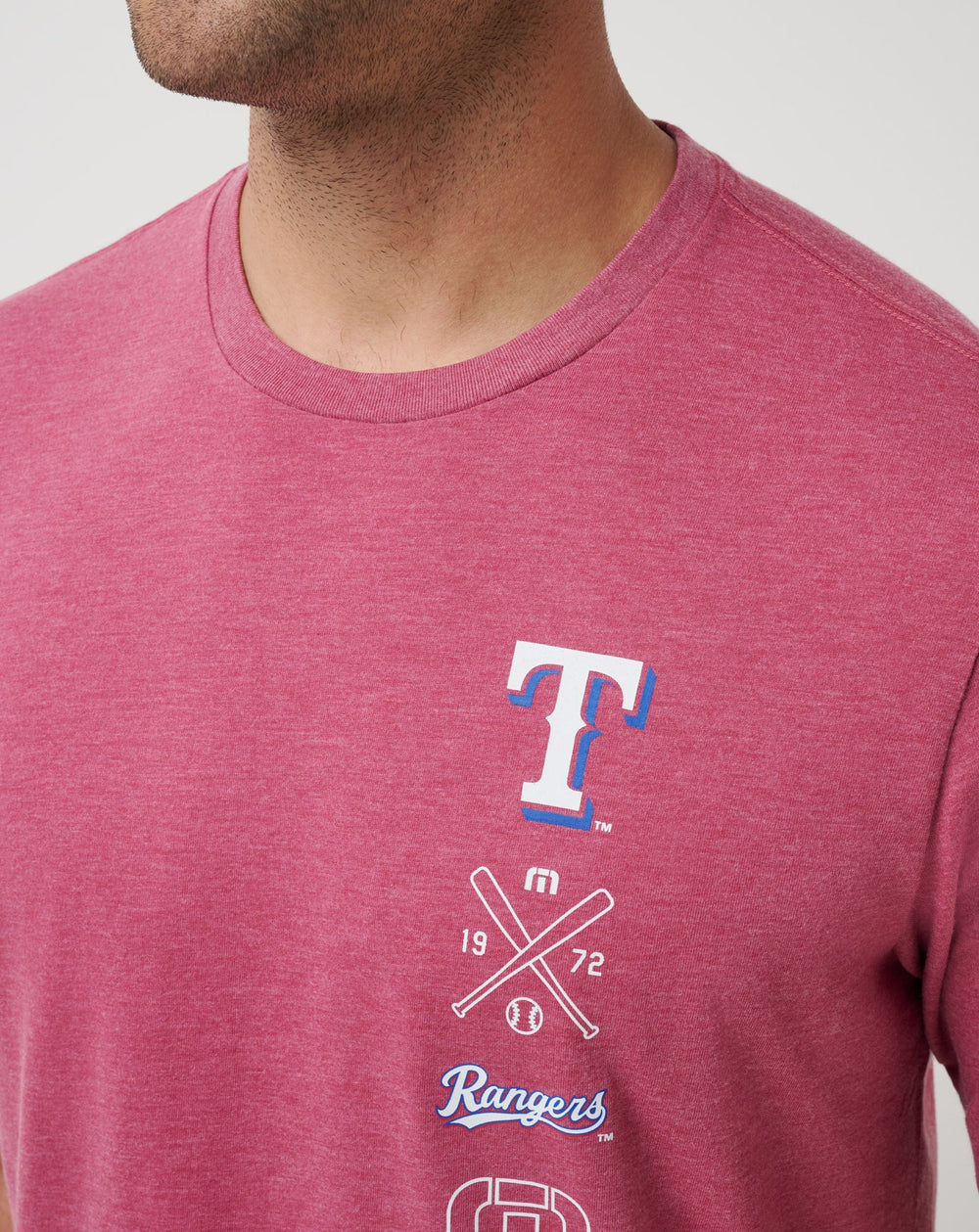 Heather Red Travis Mathew Texas Rangers Sunset Slam 2.0 Tee