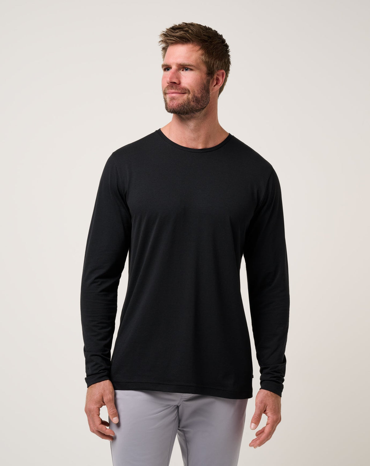 Black Travis Mathew Performance Jersey Long Sleeve Tee