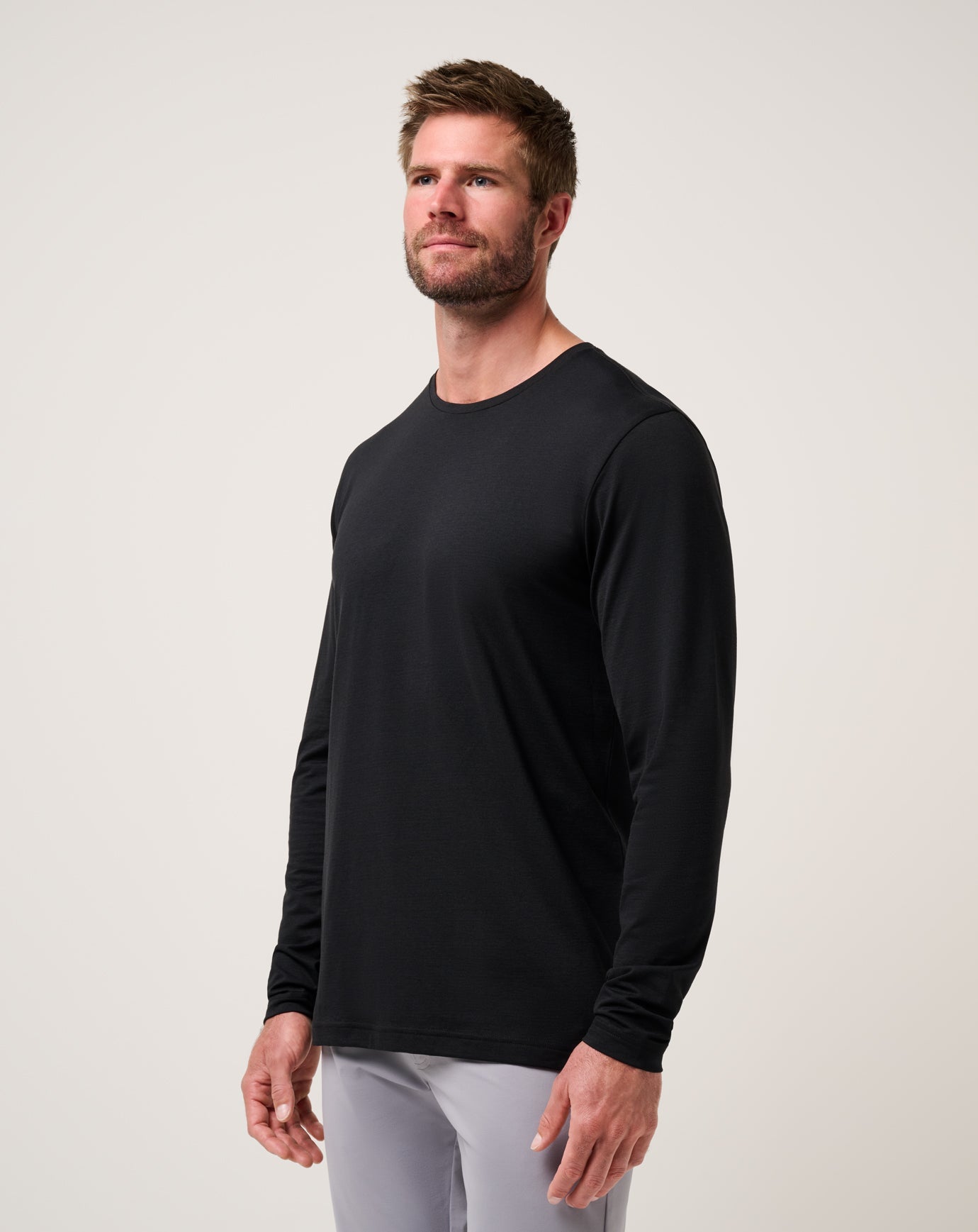 Black Travis Mathew Performance Jersey Long Sleeve Tee