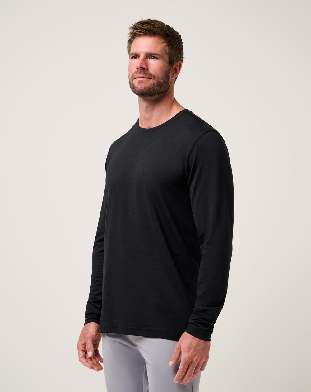 Black Travis Mathew Performance Jersey Long Sleeve Tee