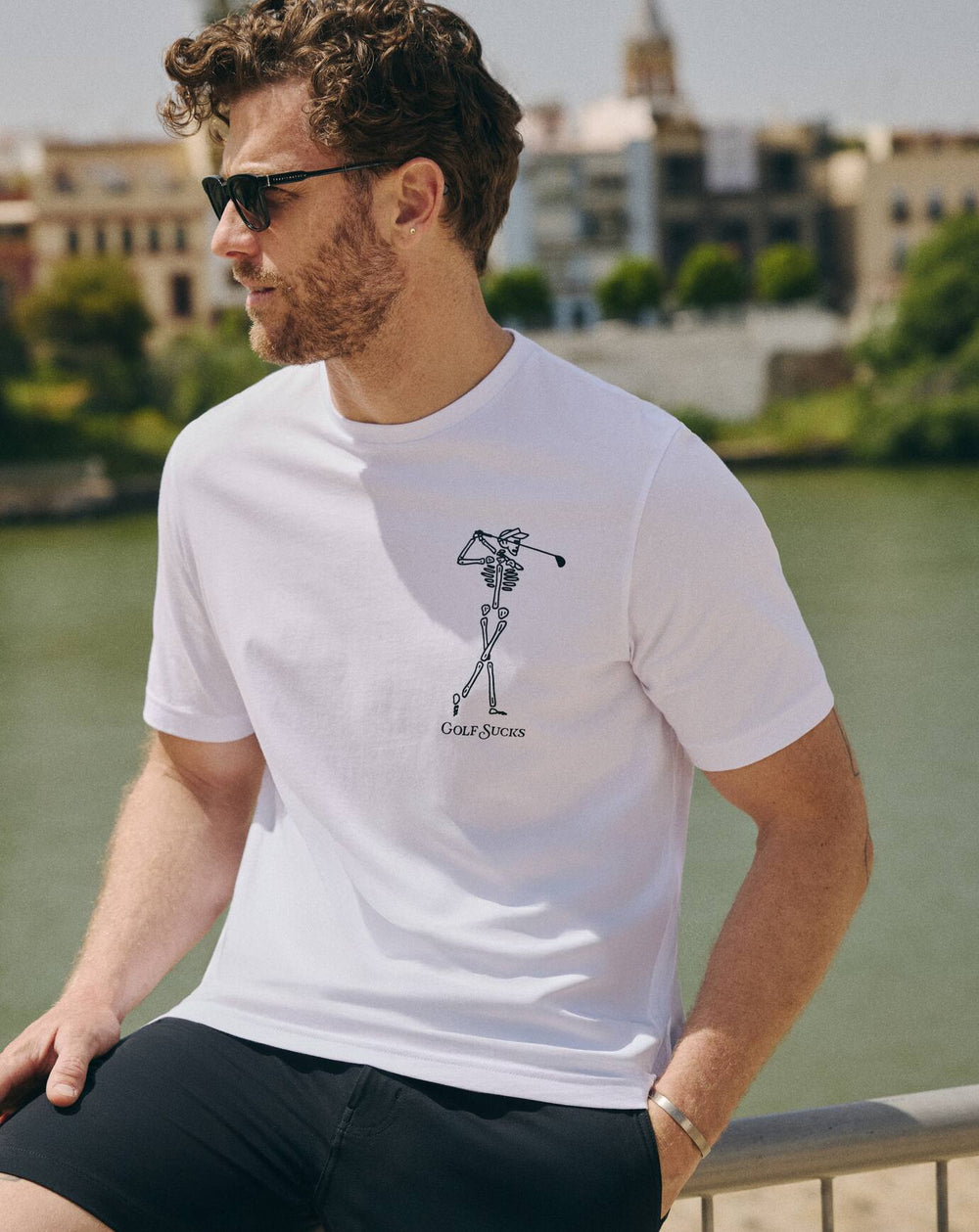 White Travis Mathew Golf Sucks Tee