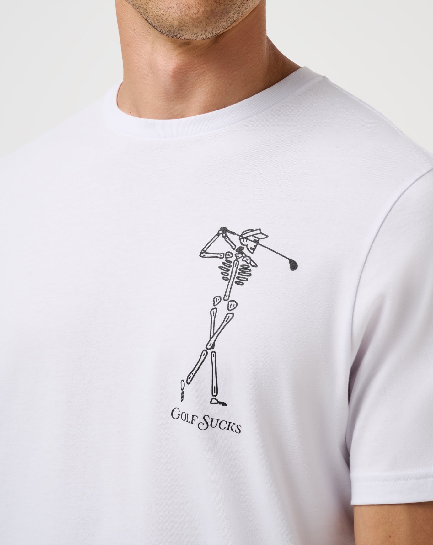 White Travis Mathew Golf Sucks Tee