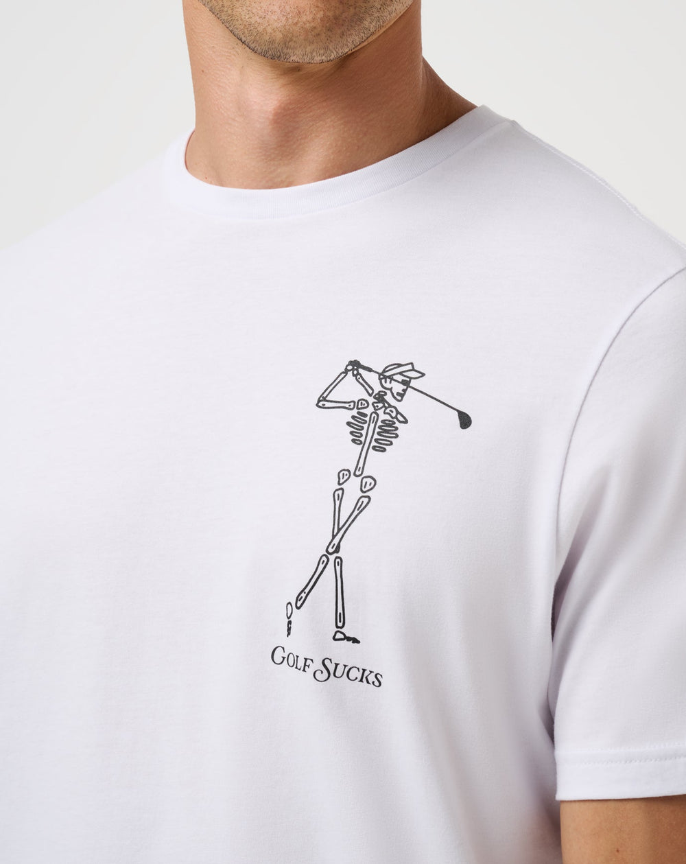 White Travis Mathew Golf Sucks Tee