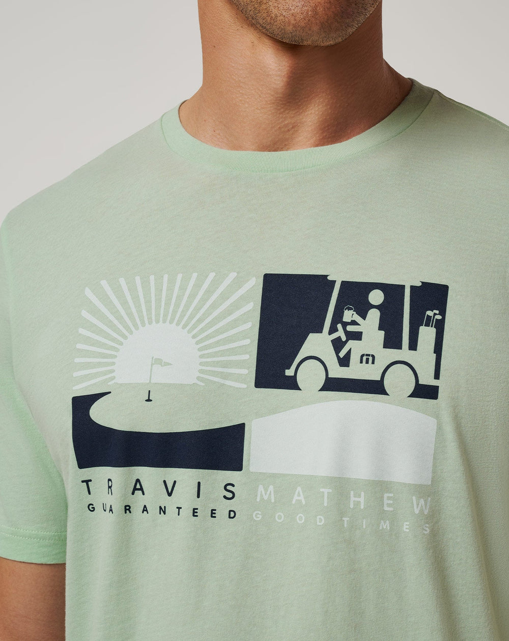Aqua Foam Travis Mathew Player Parking Tee
