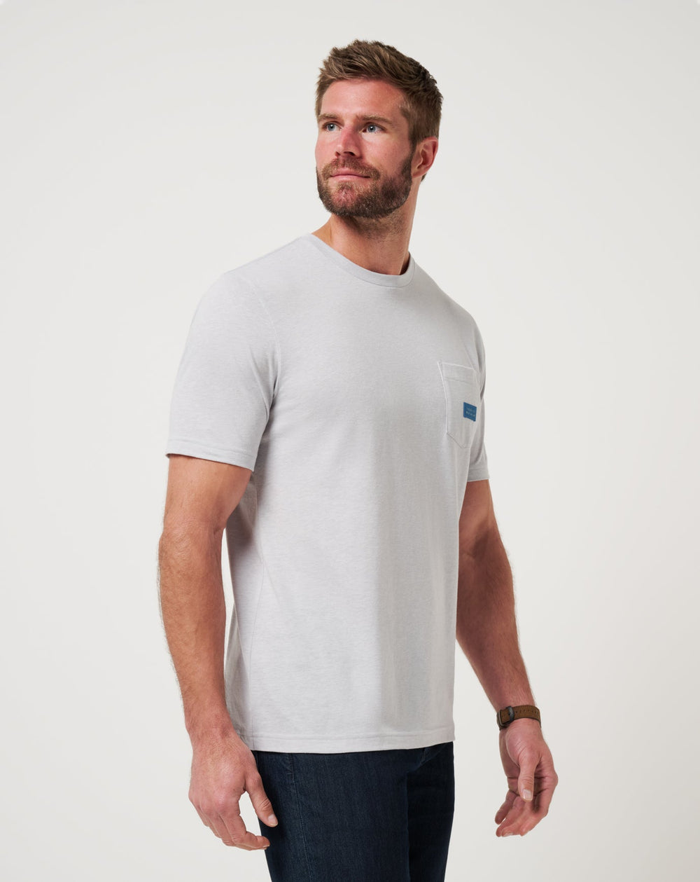 Heather Light Grey Travis Mathew Travel Diary Tee