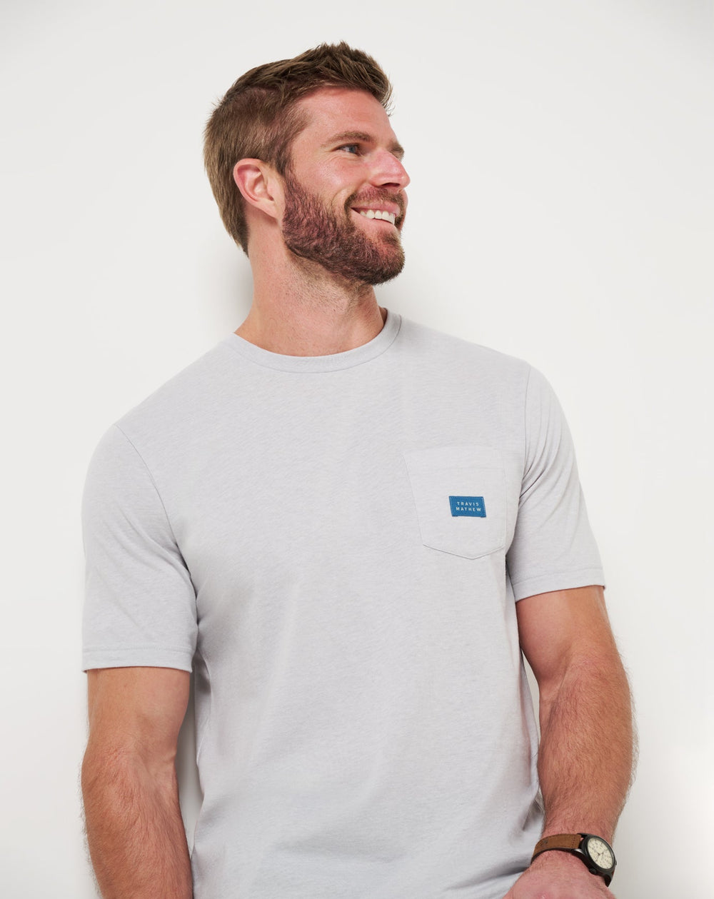 Heather Light Grey Travis Mathew Travel Diary Tee