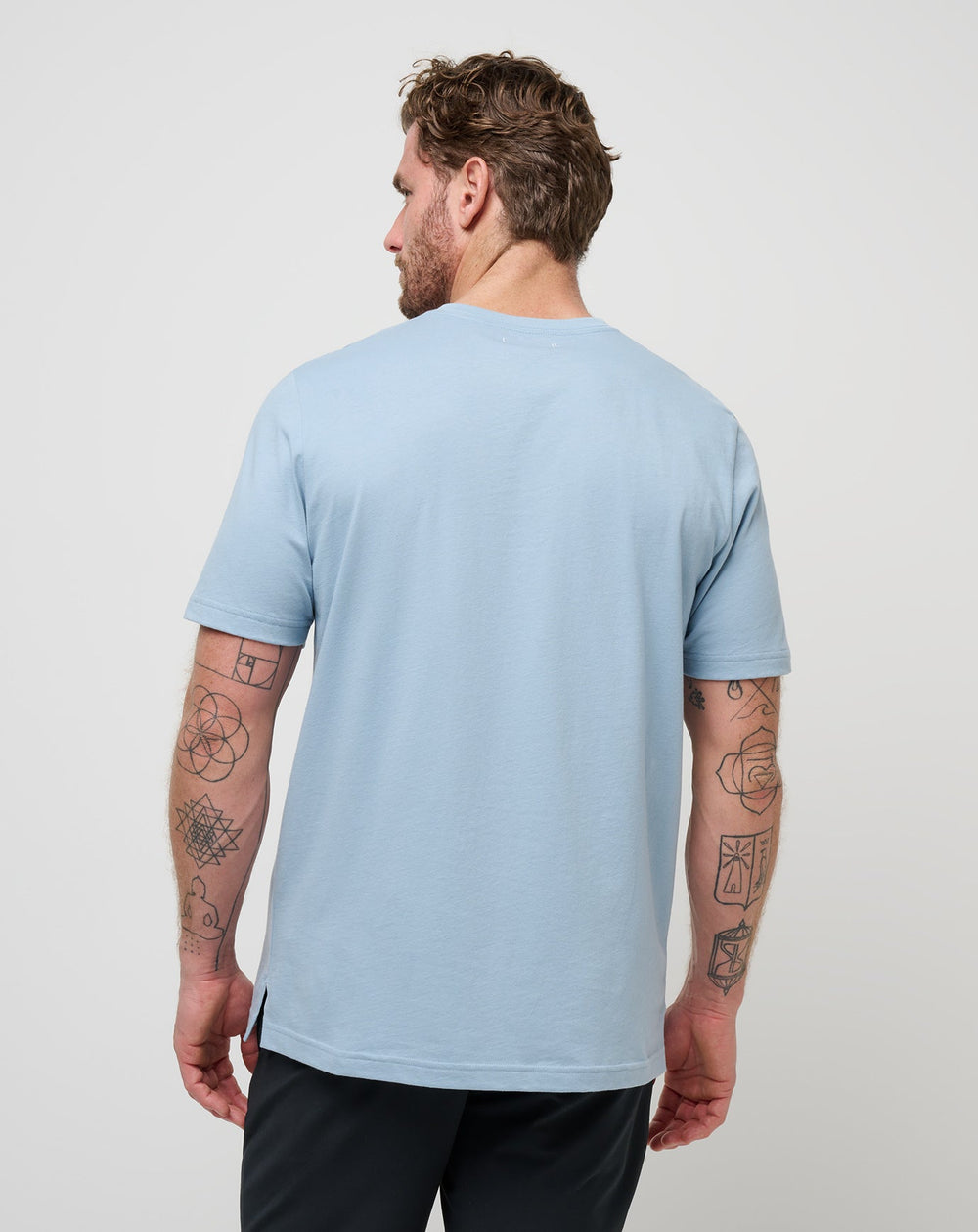 Dusty Blue Travis Mathew Name Association Tee