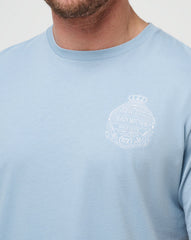 Dusty Blue Travis Mathew Name Association Tee