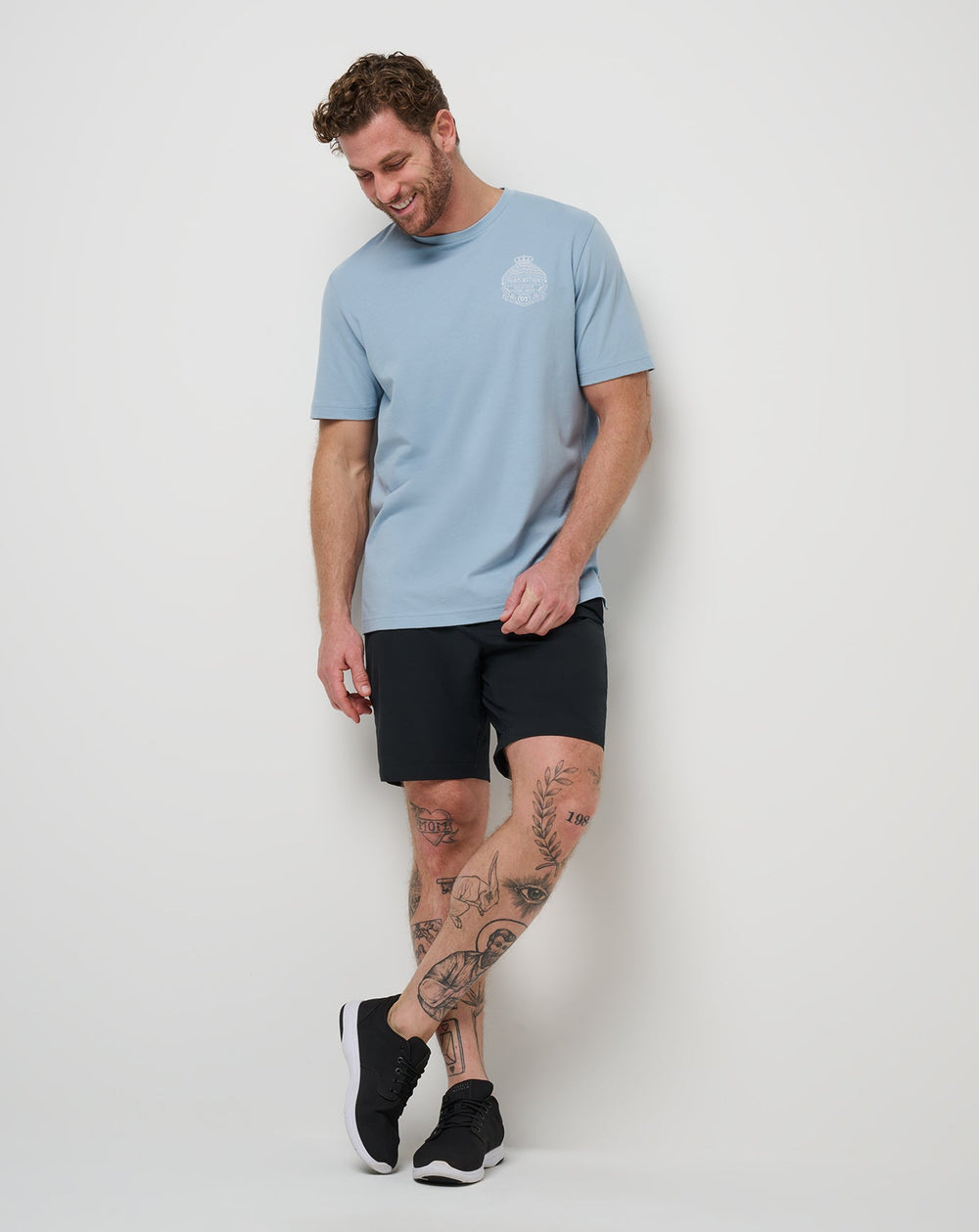 Dusty Blue Travis Mathew Name Association Tee