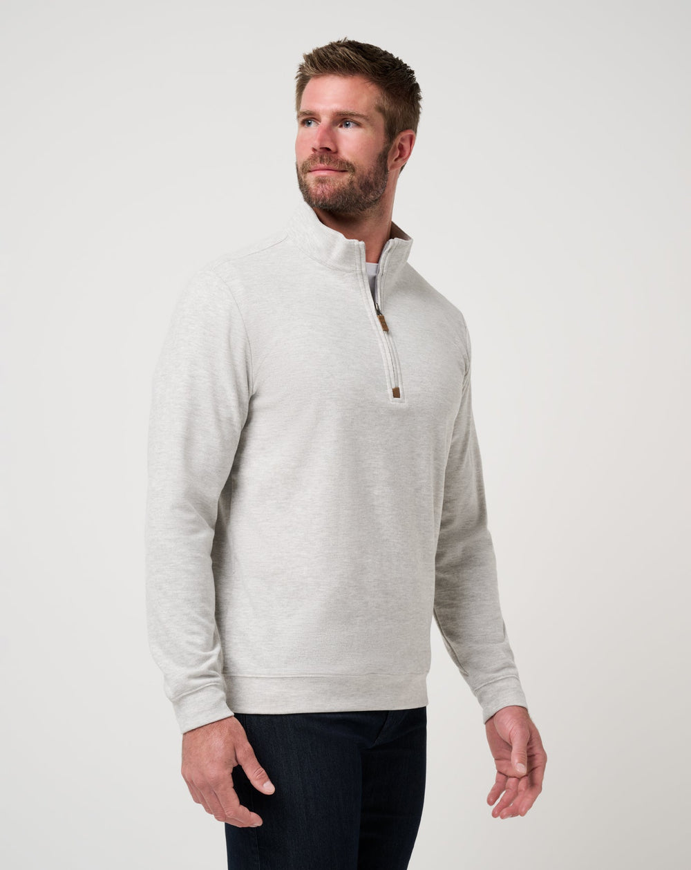 Heather Grey Travis Mathew Cloud Sweater Quarter Zip