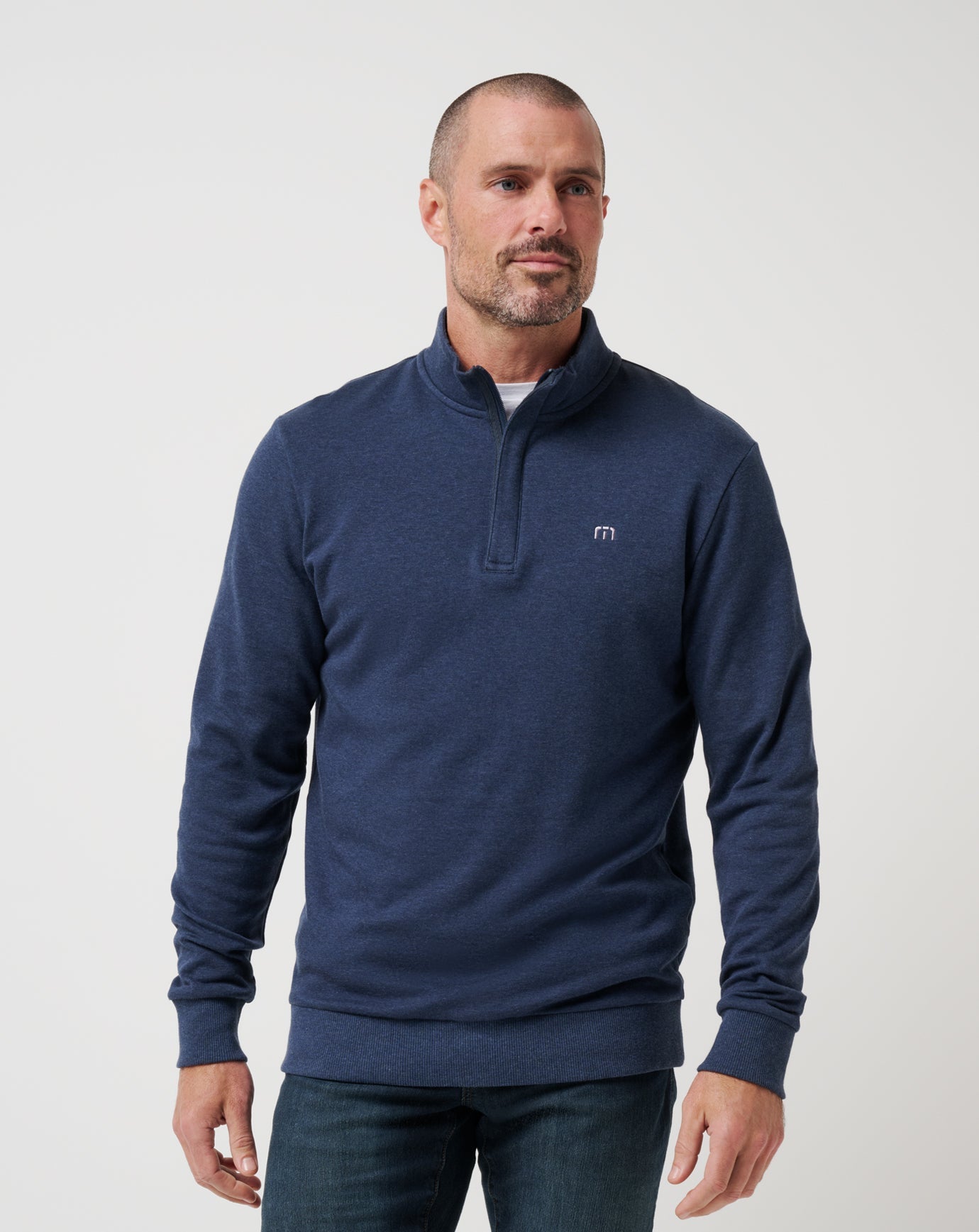 Heather Blue Travis Mathew Cloud Quarter Zip 2.0