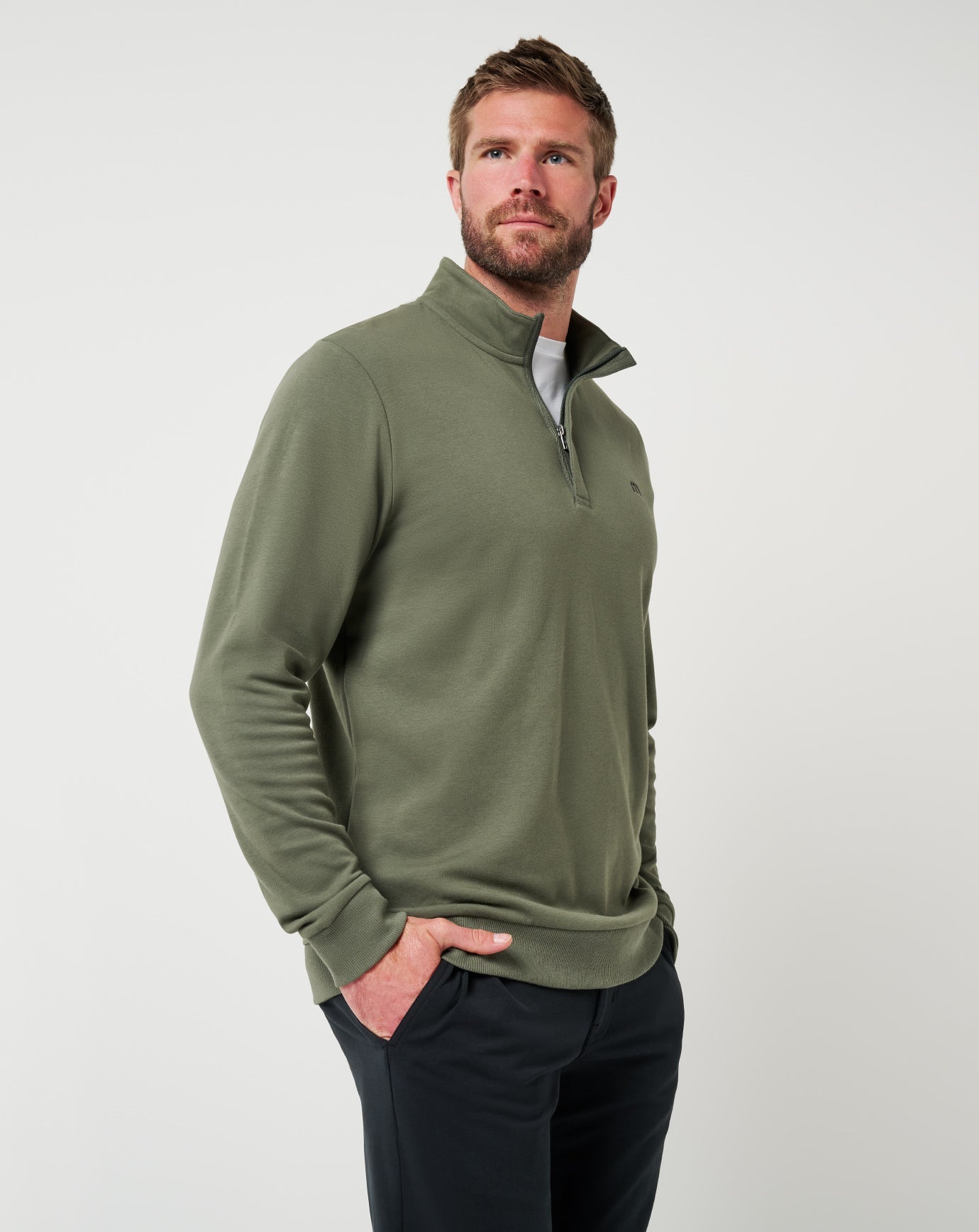 Dark Olive Travis Mathew Cloud Quarter Zip 2.0