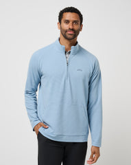 Dusty Blue Travis Mathew Performance Waffle Quarter Zip