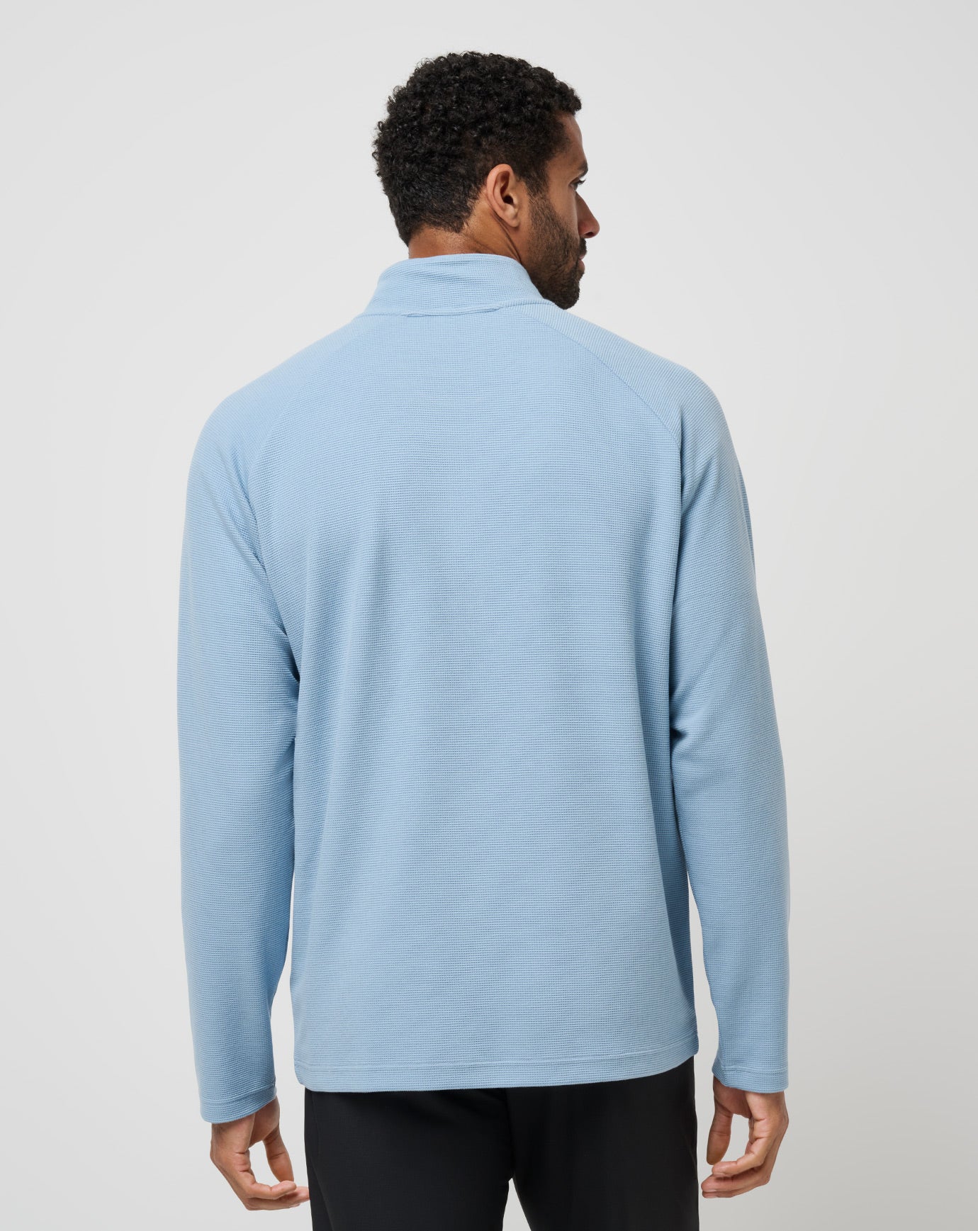 Dusty Blue Travis Mathew Performance Waffle Quarter Zip