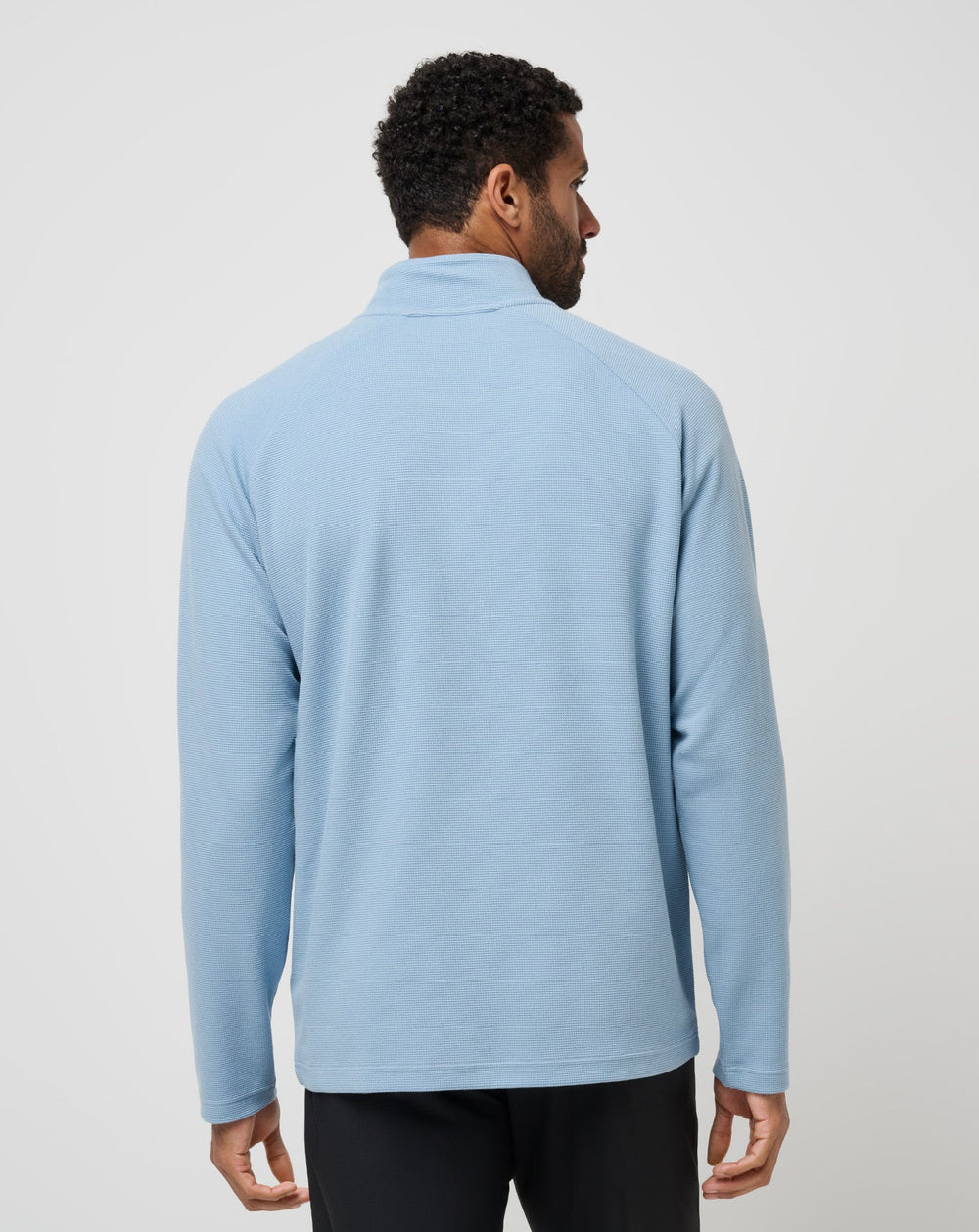 Dusty Blue Travis Mathew Performance Waffle Quarter Zip