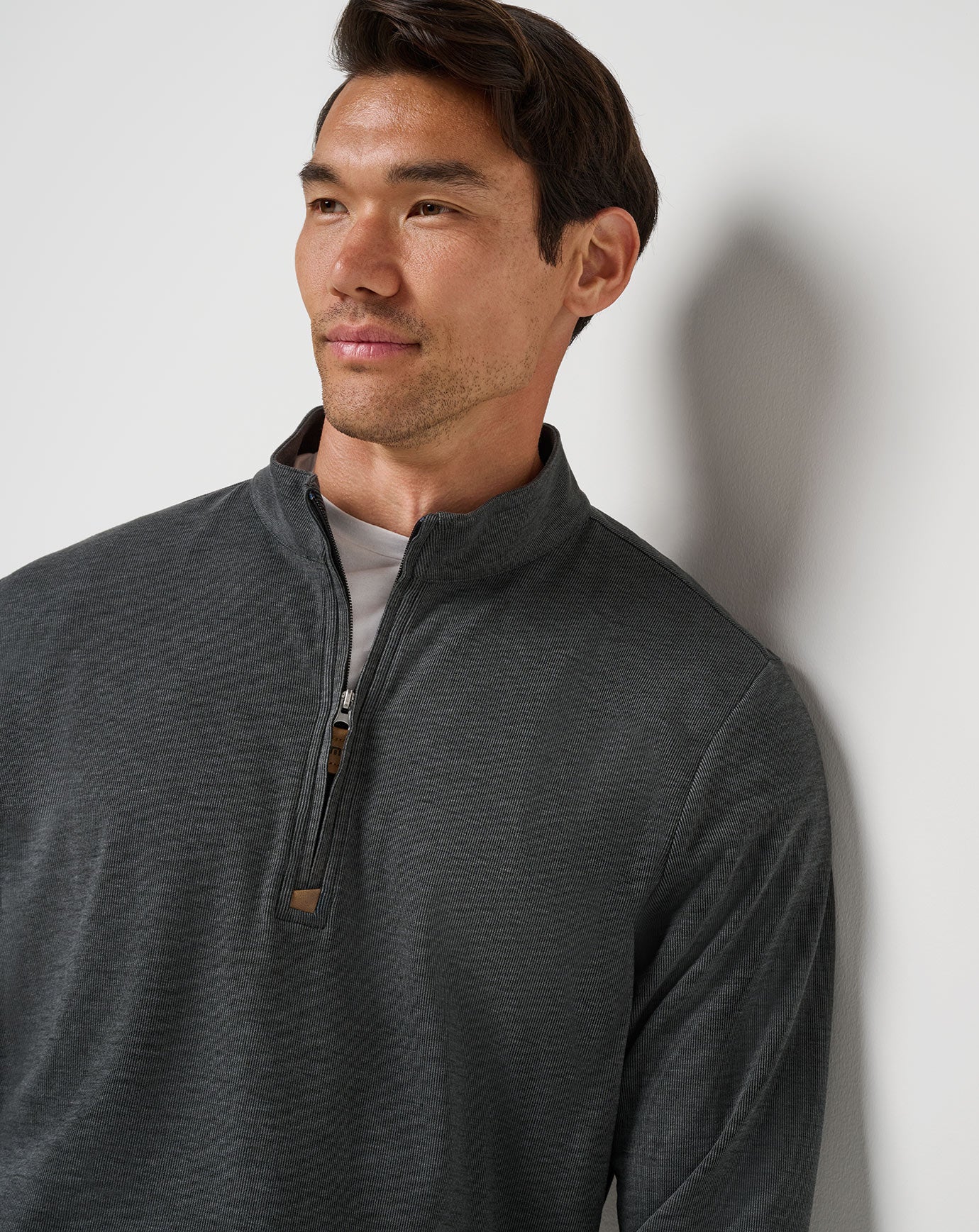 Heather Black Travis Mathew Cloud Sweater Quarter Zip