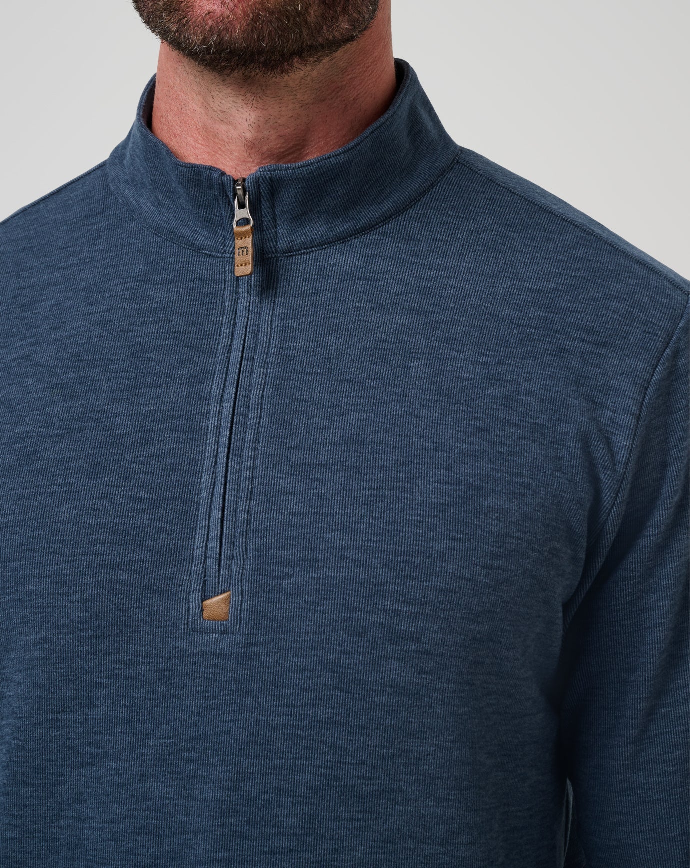 Heather Navy Travis Mathew Cloud Sweater Quarter Zip