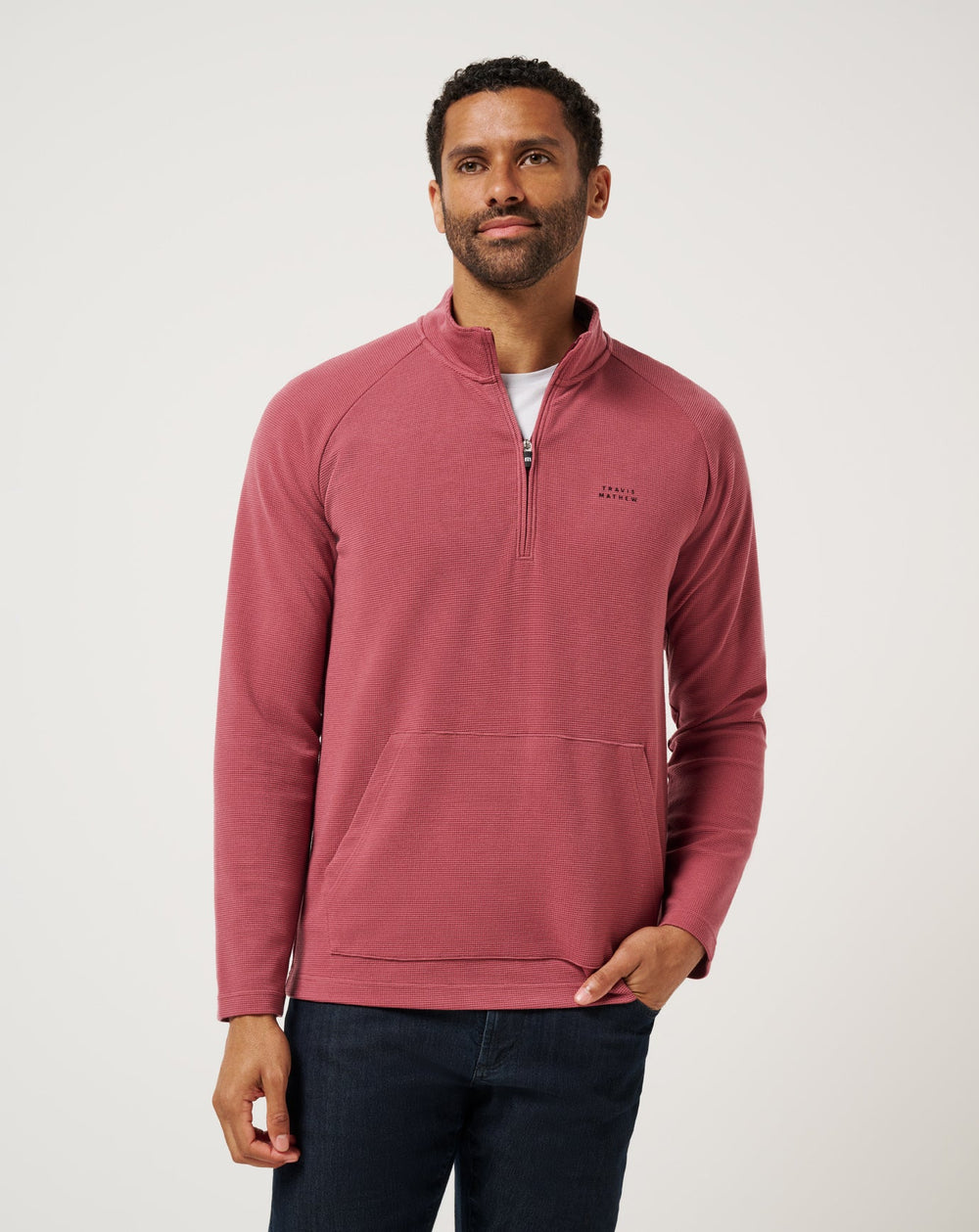 Roan Rouge Travis Mathew Performance Waffle Quarter Zip