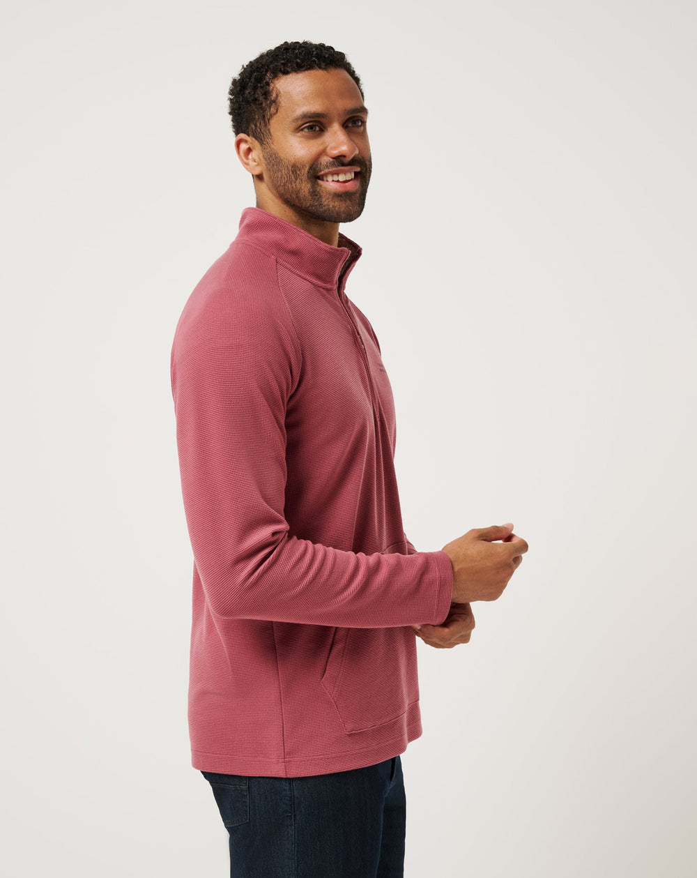 Roan Rouge Travis Mathew Performance Waffle Quarter Zip