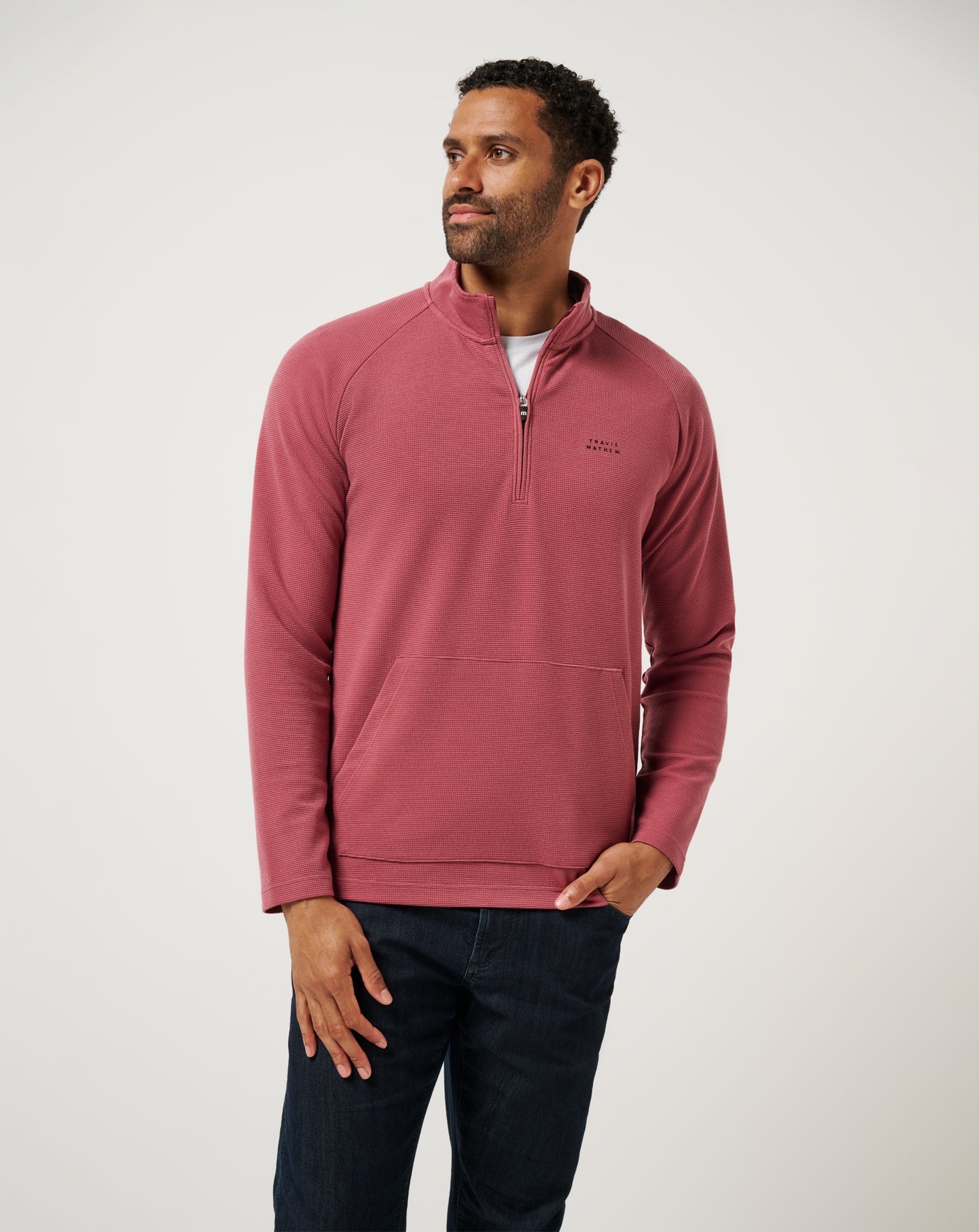 Roan Rouge Travis Mathew Performance Waffle Quarter Zip