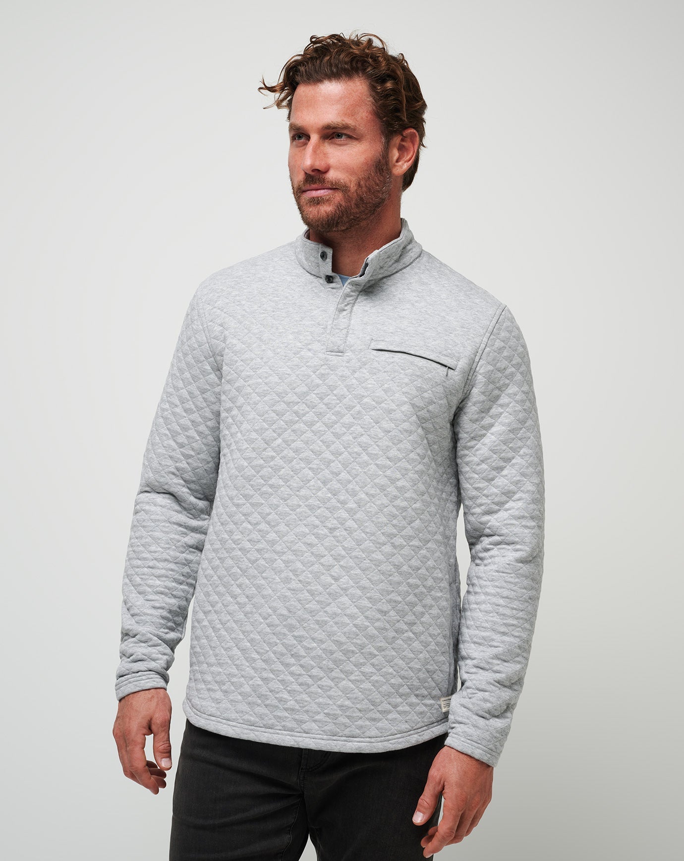 Heather Light Grey Travis Mathew Transatlantic Quarter Zip