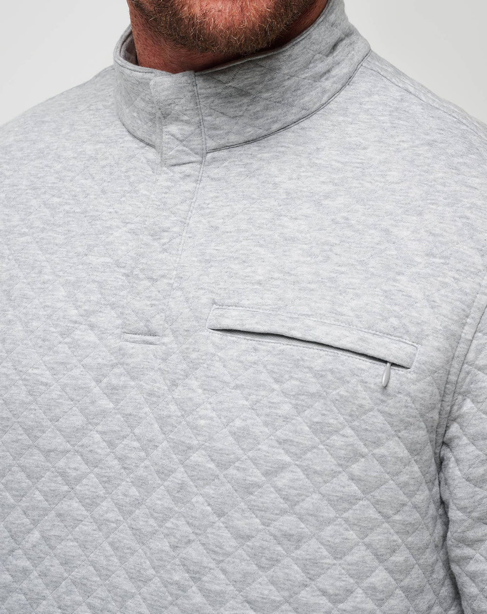 Heather Light Grey Travis Mathew Transatlantic Quarter Zip