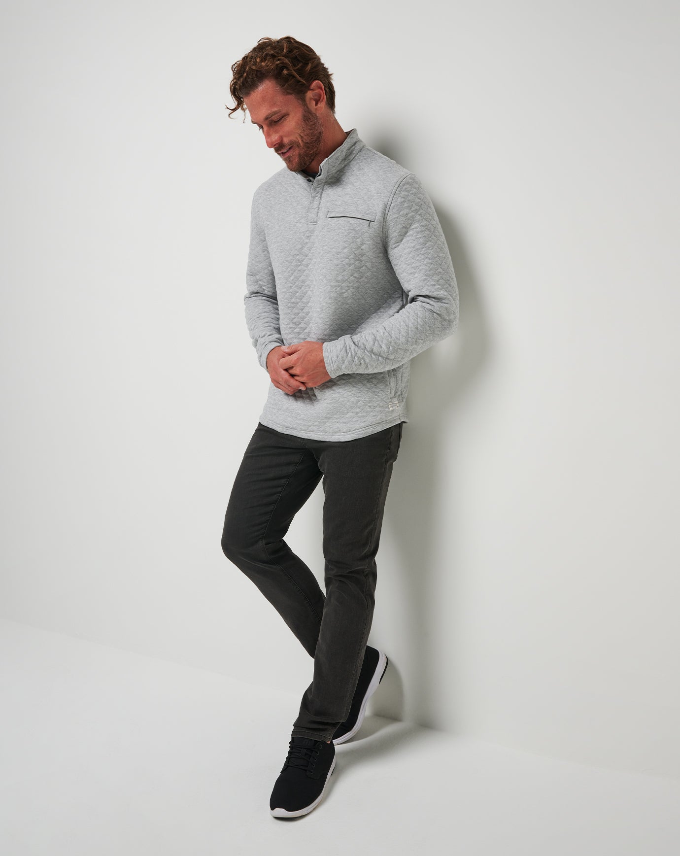 Heather Light Grey Travis Mathew Transatlantic Quarter Zip
