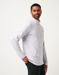 Heather Light Grey Travis Mathew Performance Waffle Quarter Zip