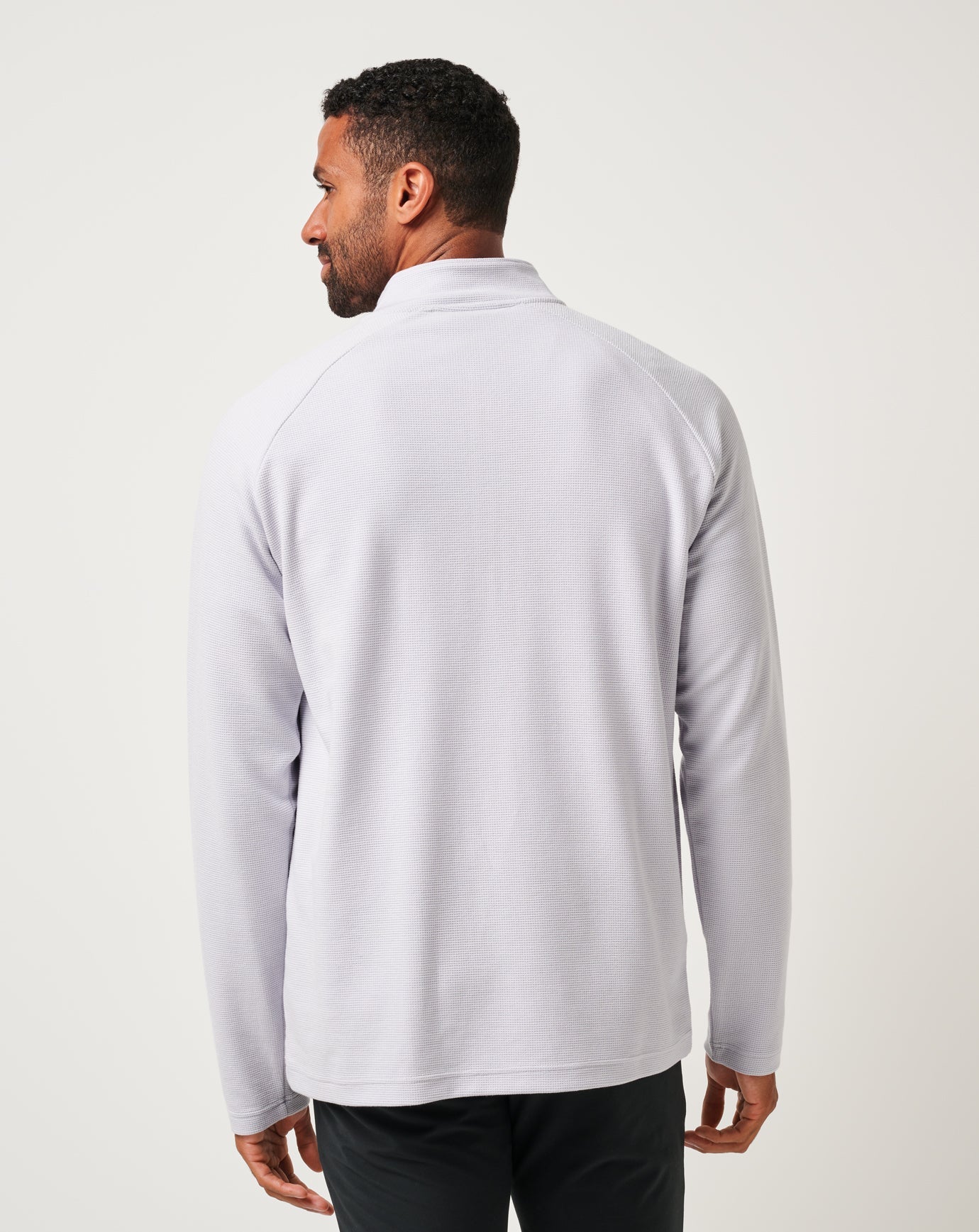 Heather Light Grey Travis Mathew Performance Waffle Quarter Zip