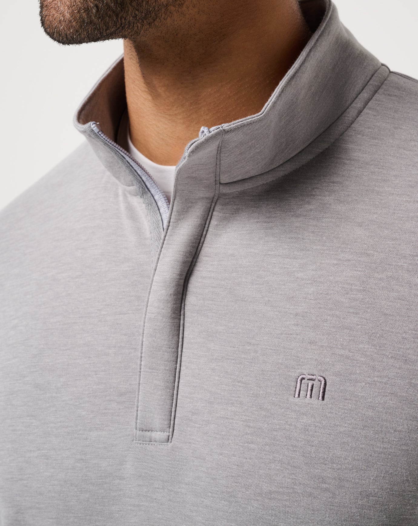 Heather Medium Grey Travis Mathew Cloud Quarter Zip 2.0