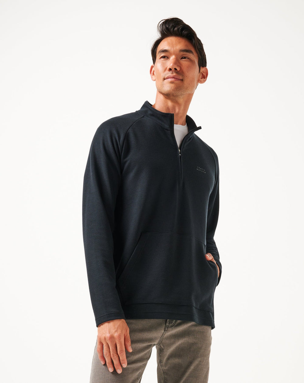 Black Travis Mathew Performance Waffle Quarter Zip