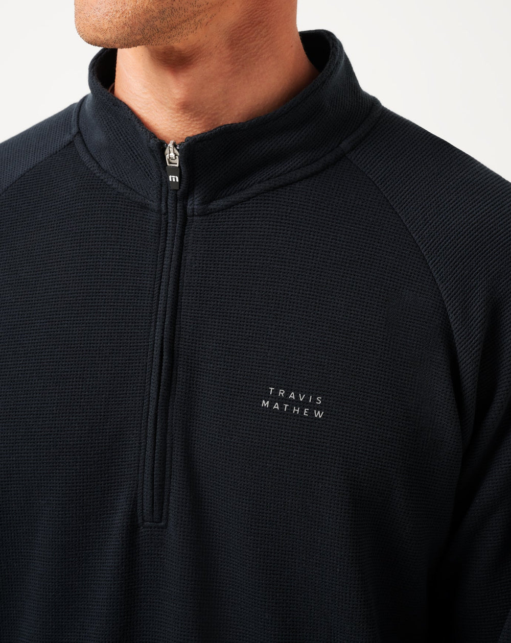Black Travis Mathew Performance Waffle Quarter Zip
