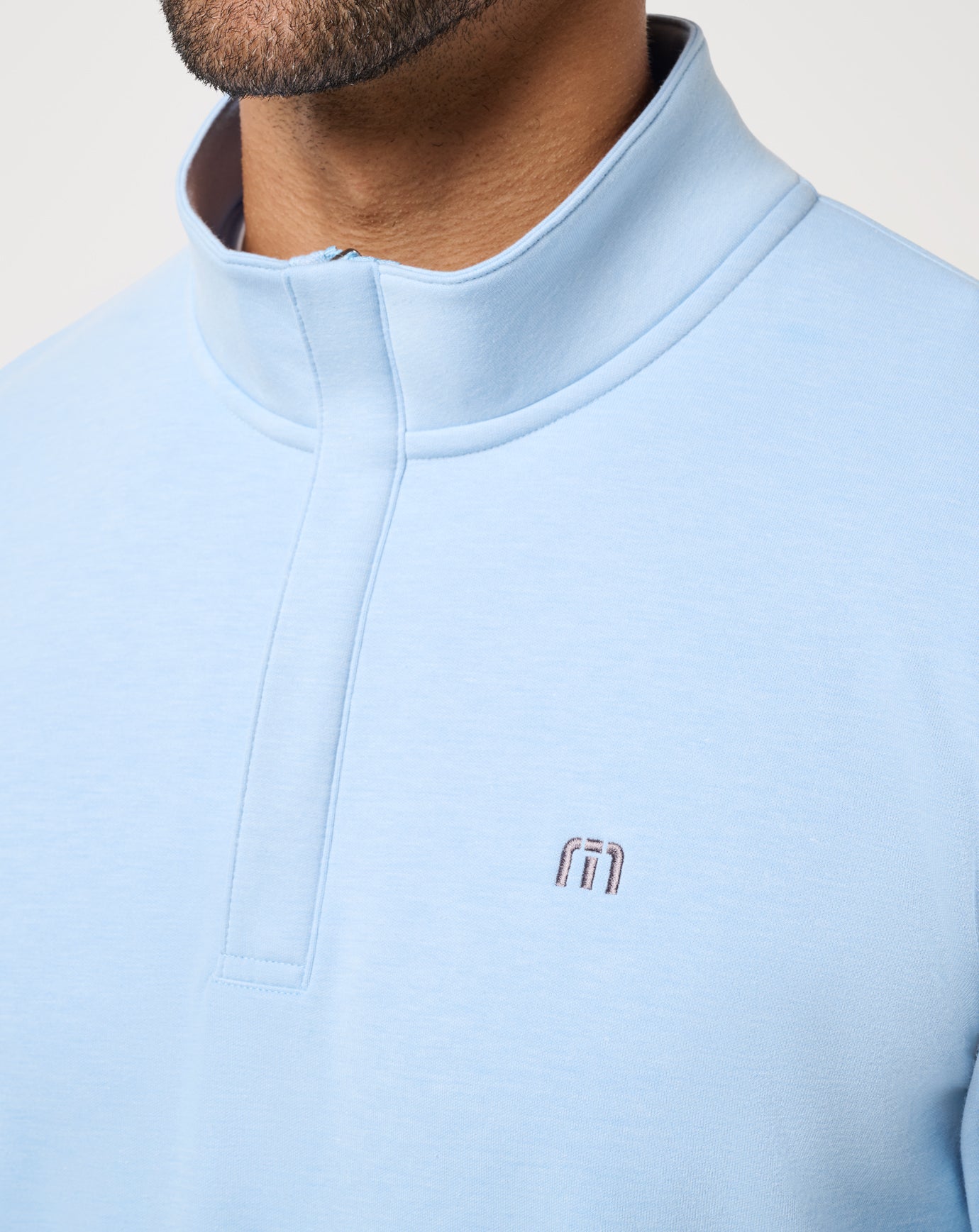 Heather Powder Blue Travis Mathew Cloud Quarter Zip 2.0