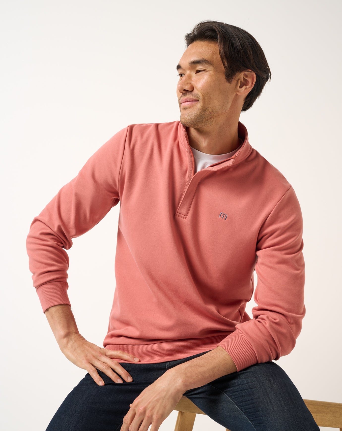 Brick Dust Travis Mathew Cloud Quarter Zip 2.0