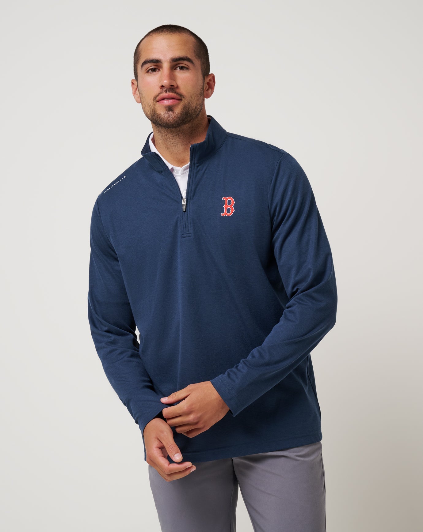 Navy Travis Mathew Boston Red Sox Time To Tailgate Quarter Zip