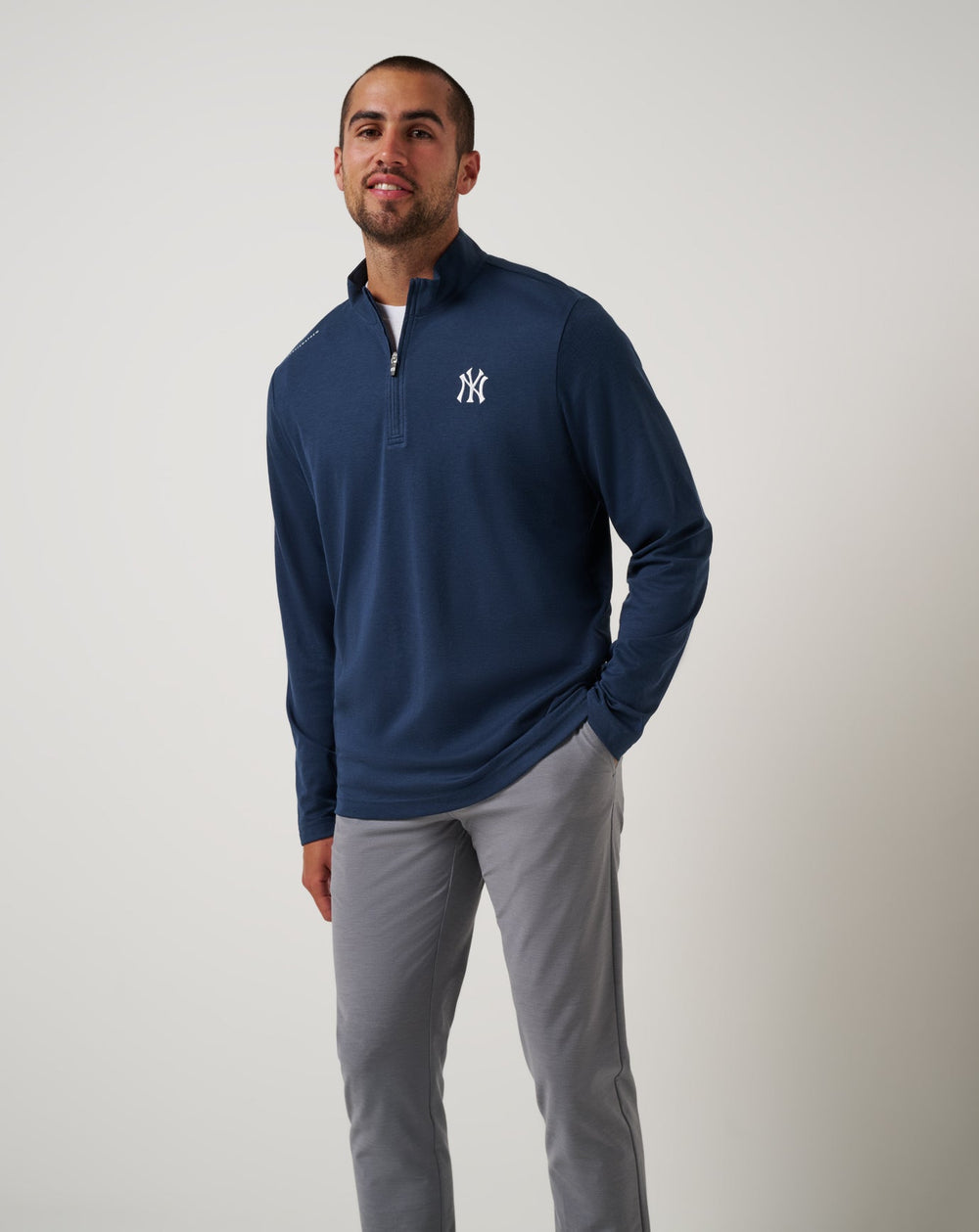Navy Travis Mathew New York Yankees Time To Tailgate Quarter Zip
