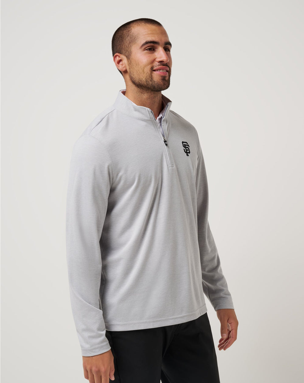 Heather Grey Travis Mathew San Francisco Giants Time To Tailgate Quarter Zip